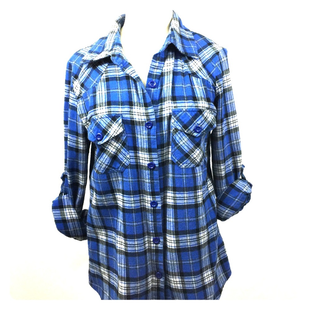 Blue and Gray Flannel Shirt