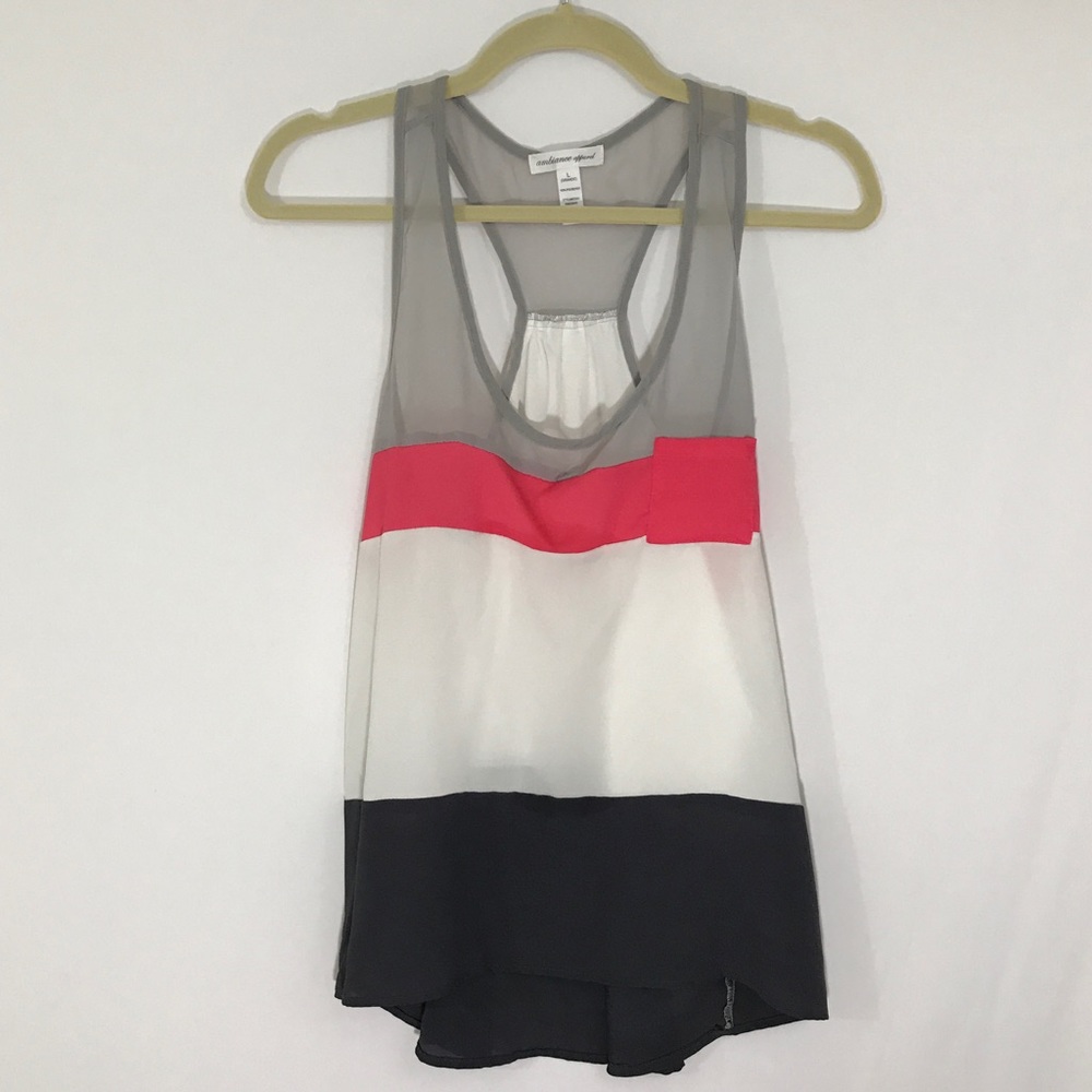 Ambiance Apparel Sheer Color-block Racerback Tank
