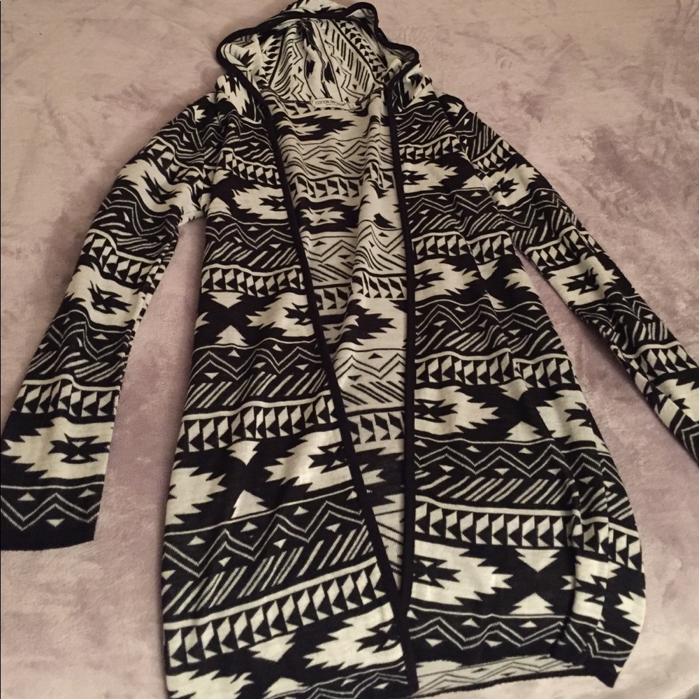 Tribal design cardigan