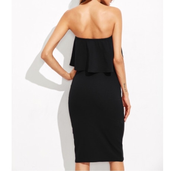 🎉FINAL SALE🎉🖤Black Ruffle Midi🖤 - Picture 2 of 3