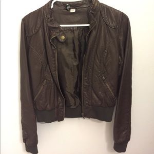 Brown Leather Bomber Jacket Brown Leather Bomber Jacket