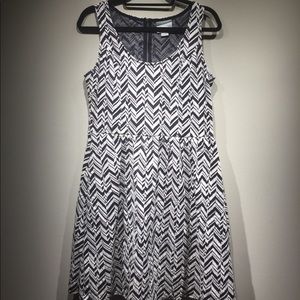 Anthropologie Maeve Black&White Chevron Dress