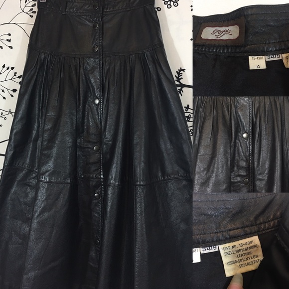 🌟🌟HOST PICK🌟🌟Vintage Genuine Leather Skirt - Picture 2 of 2