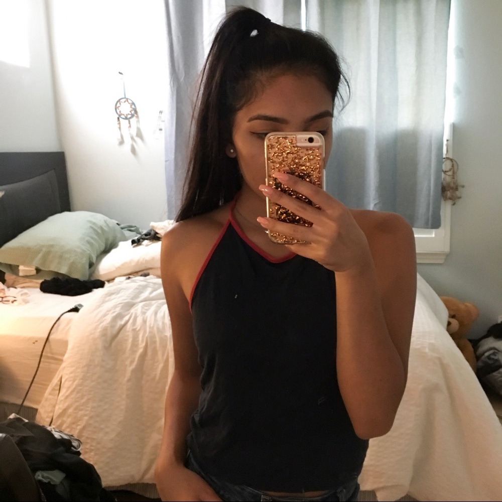 Navy halter top