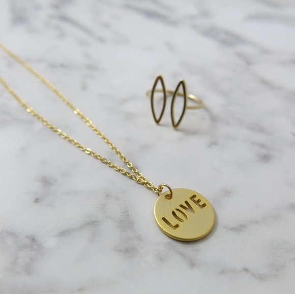 HJ Designs Jewelry - Handmade Love Gold Chain Necklace