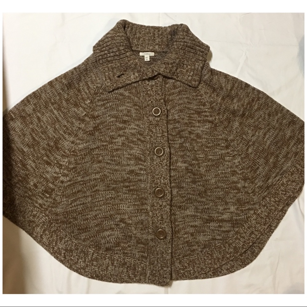Caslon poncho chocolate brown sweater size M/L