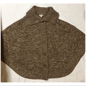 Caslon poncho chocolate brown sweater size M/L