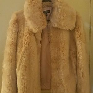 NEW baby pink faux fur topshop coat NEW baby pink faux fur topshop coat