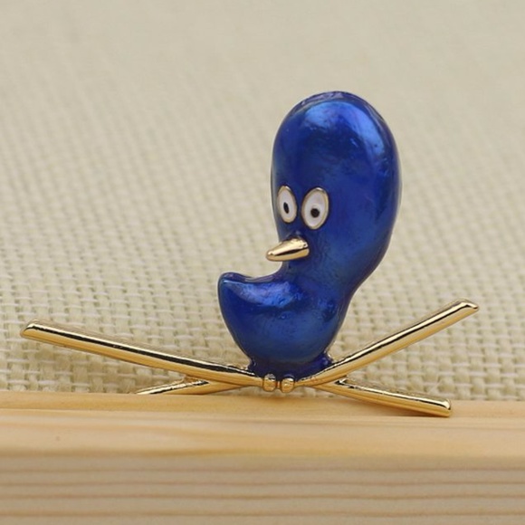 NEW Super Adorable Blue Cartoon Bird Brooch - Picture 3 of 3