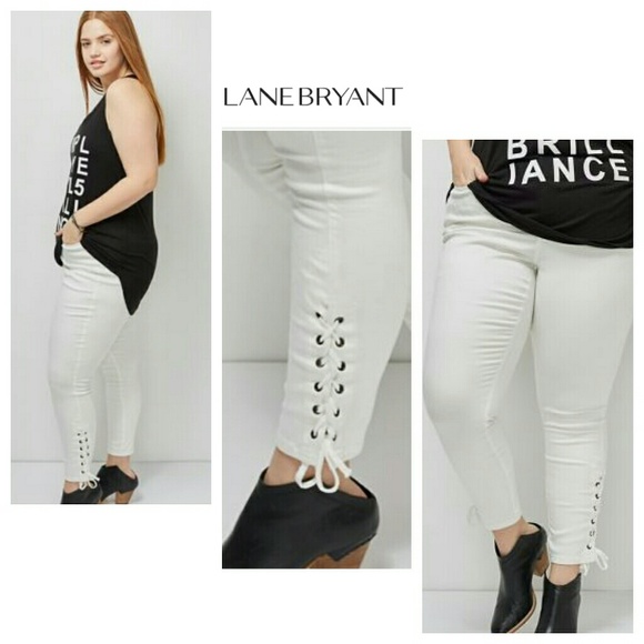 Lane Bryant Denim - New SKINNY LACE UP DENIM jeans 14 18 1x 2x XL