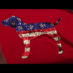 PiNK America Bling NWT Sequin dog on back   XS.