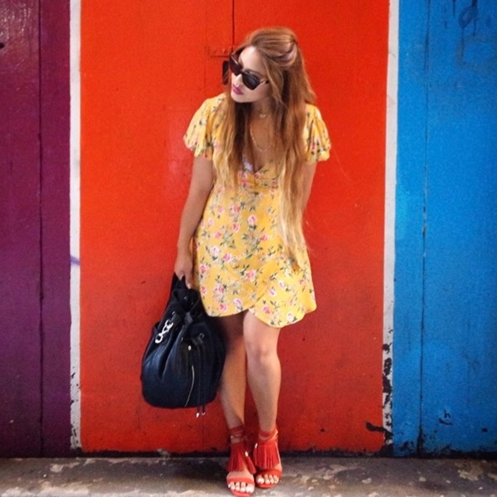 Forever 21 - Floral Yellow Short Dress