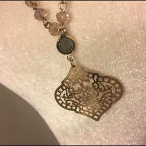 Intricate Gold Beaded Statement Necklace