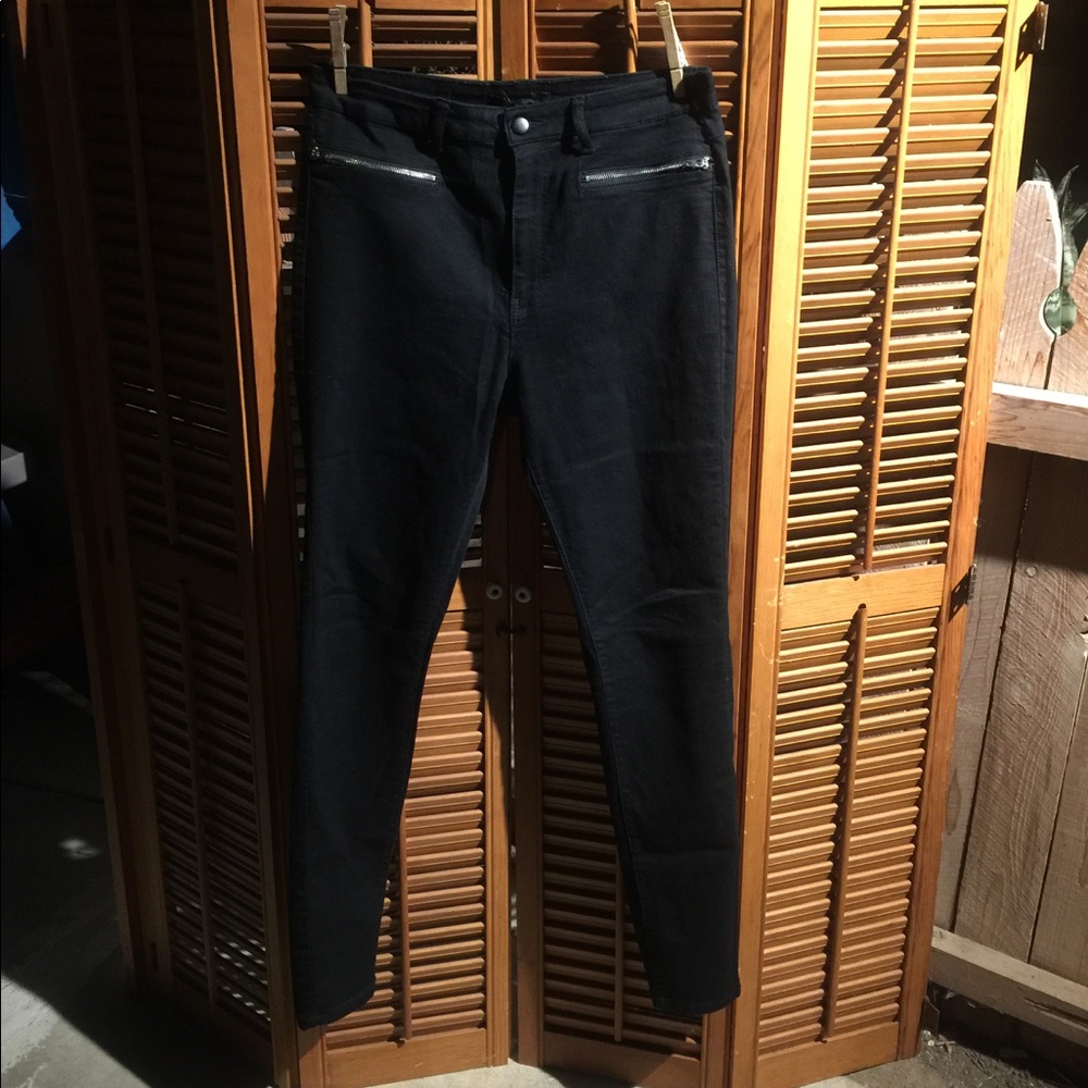 No label black high waisted pants
