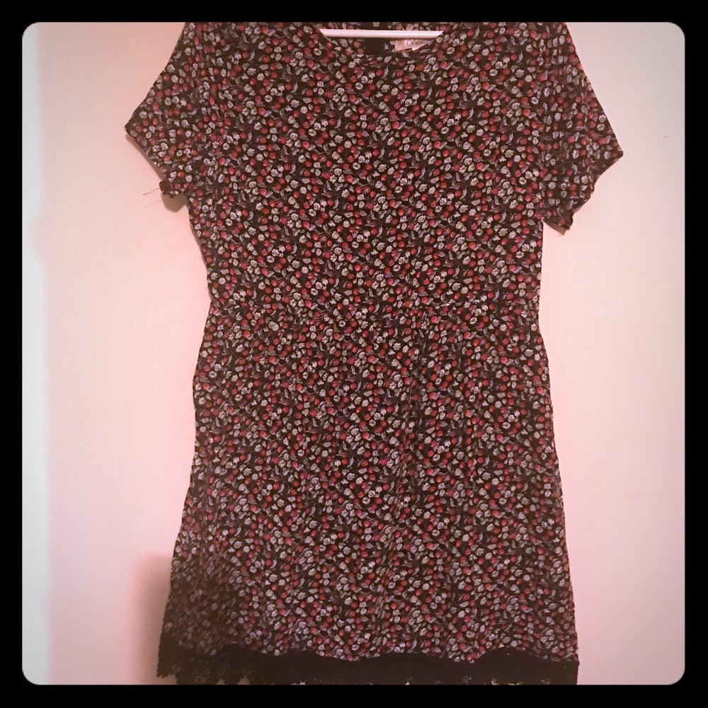 Black floral dress Large