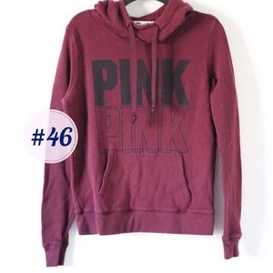 PINK maroon cowl neck pullover hoodie