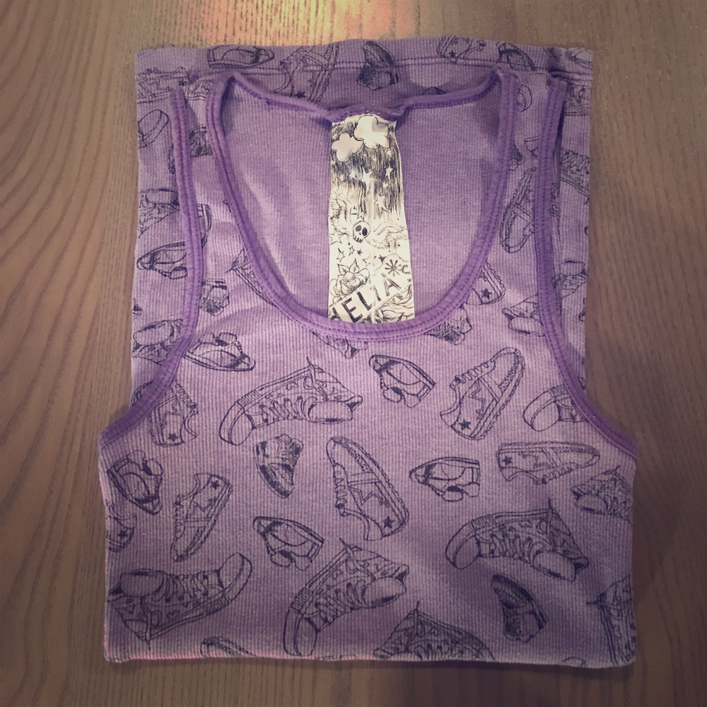 Delia's retro purple sneaker-print tank