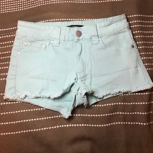 Forever 21 Slightly Distressed Mint Green Shorts