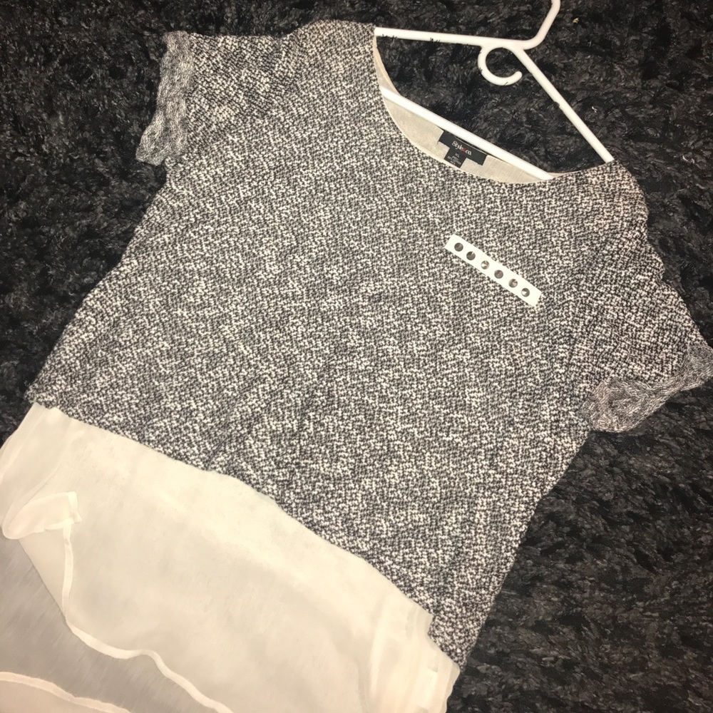 Black and white blouse