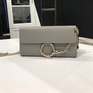Chloe Faye purse handbag grey chain handbag
