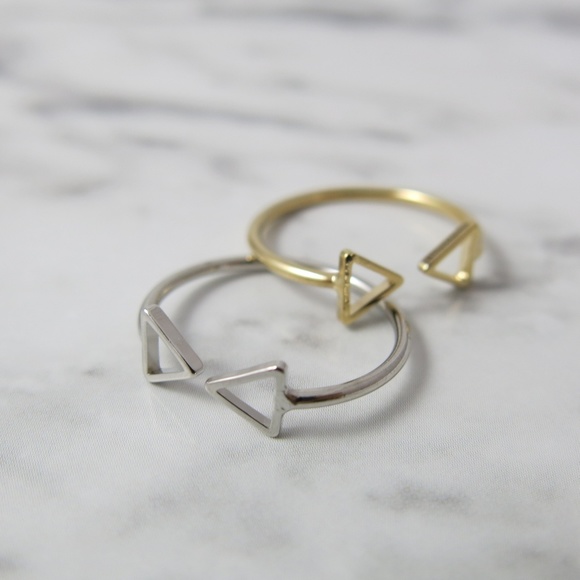 Delicate Triangle Geometric Ring - Picture 2 of 6