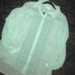 Mint green shirt