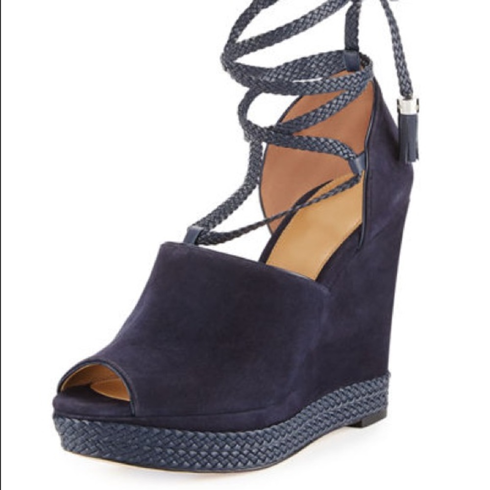 Michael Kors Hastings Lace-Up Suede Wedge