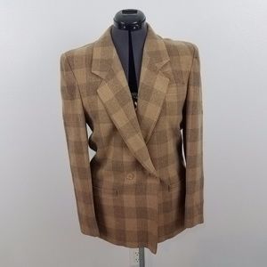 Pendleton Wool Blazer Brown Plaid
