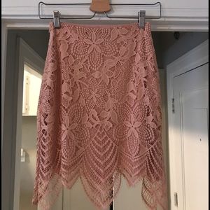 For Love & Lemons Guava Lace Skirt