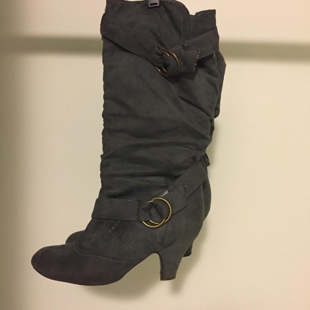 Gray Suede Boots