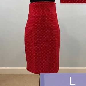 Lularoe Red with White Polka Dots Cassie Skirt Lularoe Red with White Polka Dots Cassie Skirt