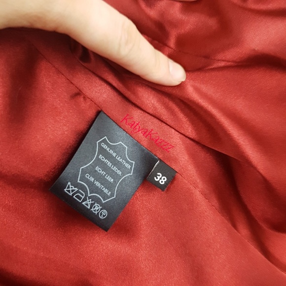 ♥️♥️♥️LEATHER JACKET♥️♥️♥️ red❤ - Picture 7 of 7