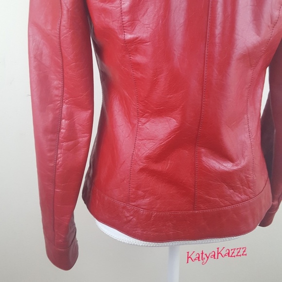 ♥️♥️♥️LEATHER JACKET♥️♥️♥️ red❤ - Picture 5 of 7