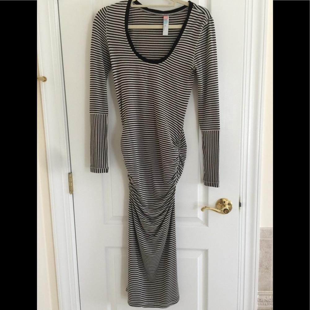 Free People Oxford Girl Dress Tan/Black  XS