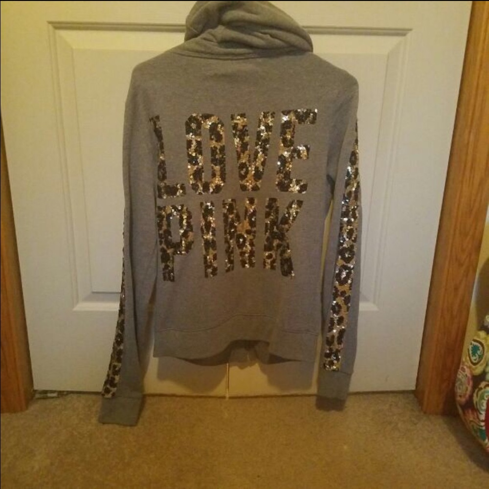Victoria Secret leopard sequin jacket grey