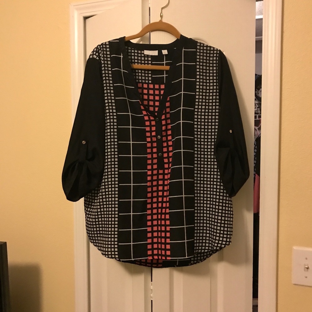 Pink & Black Blouse