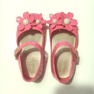 Mini Melissa Pink Flower Sandals - Size 8