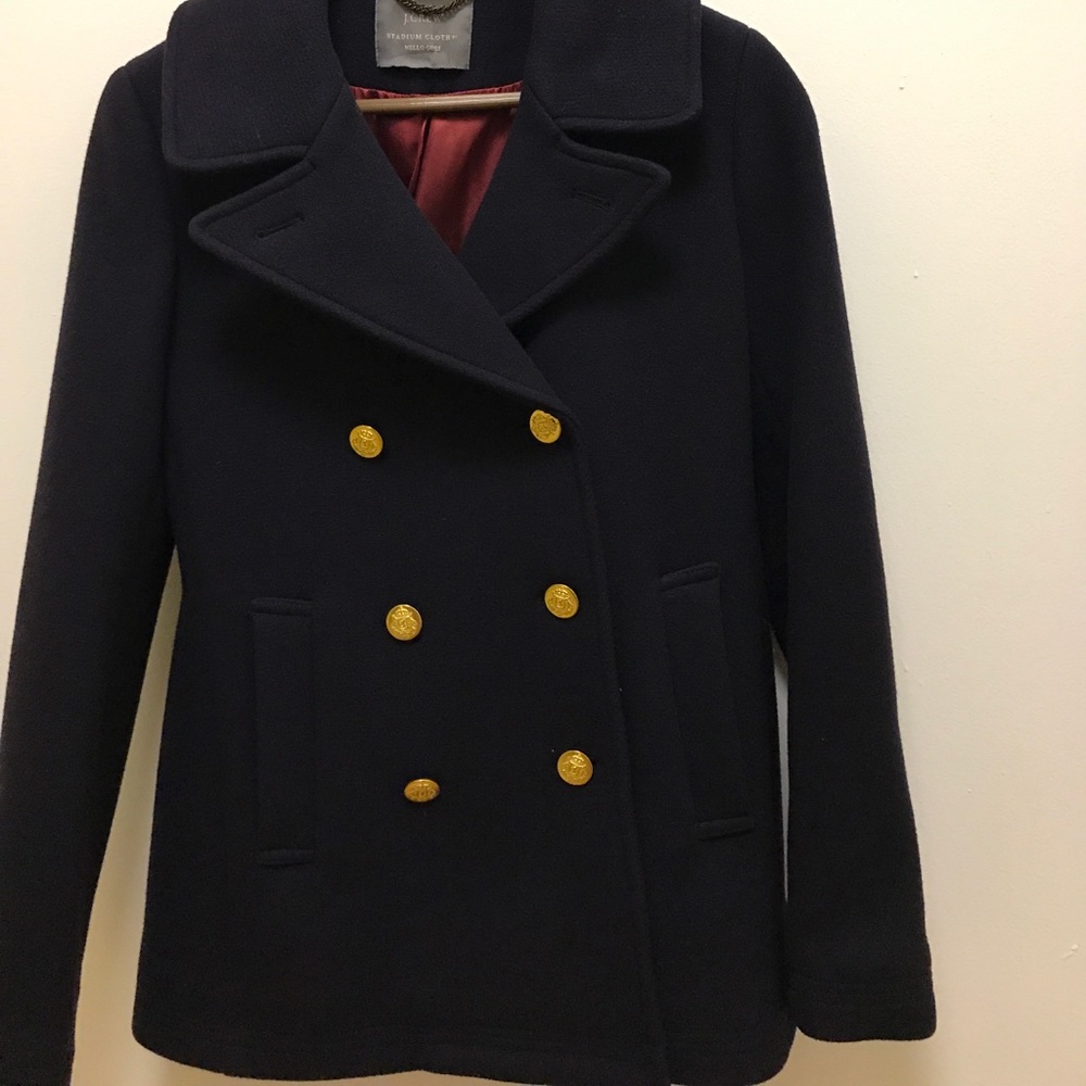 J.Crew Stadium Cloth Peacoat