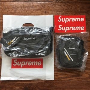 100% Authentic Supreme New Waist Bag Black FW17
