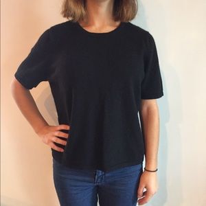 Short sleeve cashmere sweater