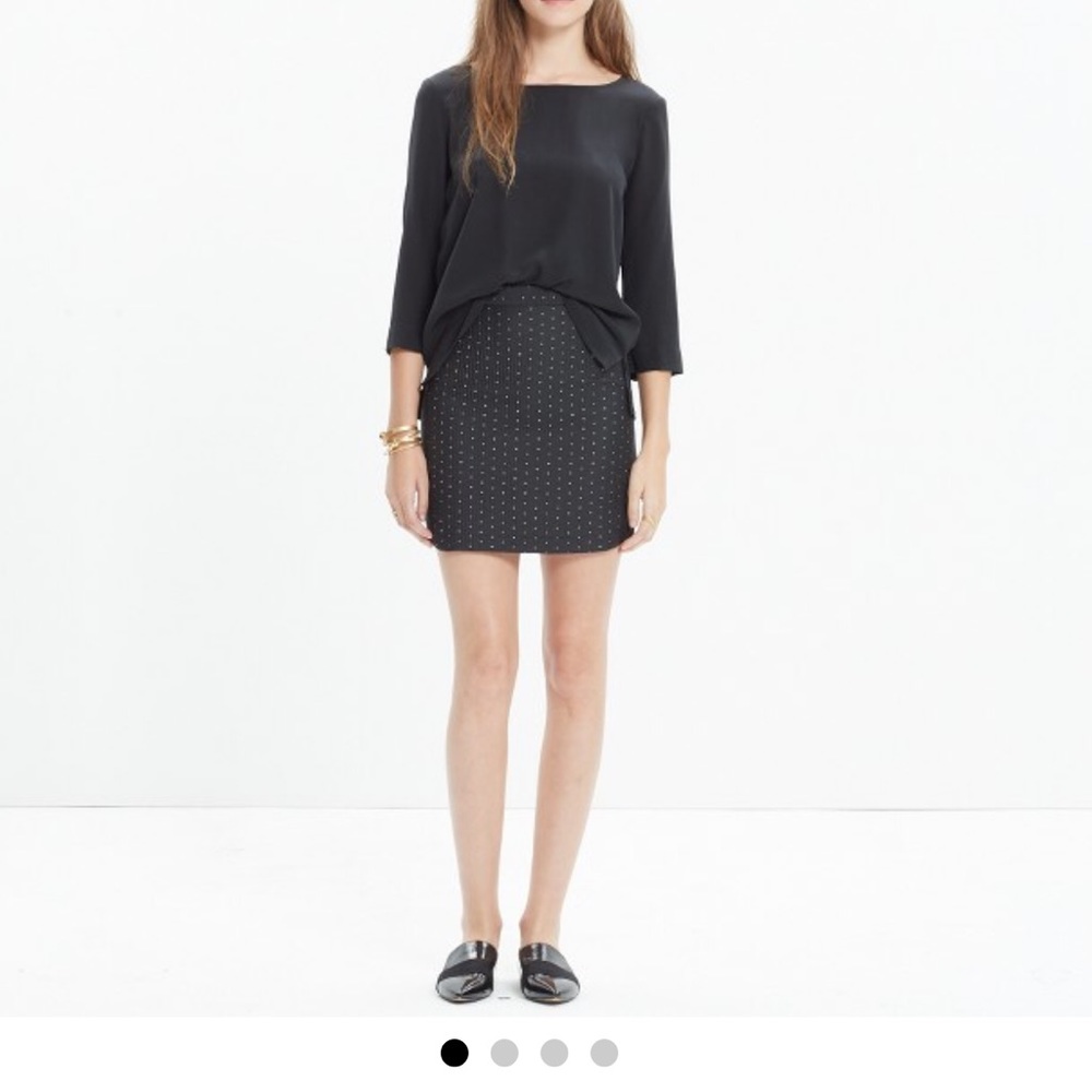 Madewell NWT shirttail skirt black 4