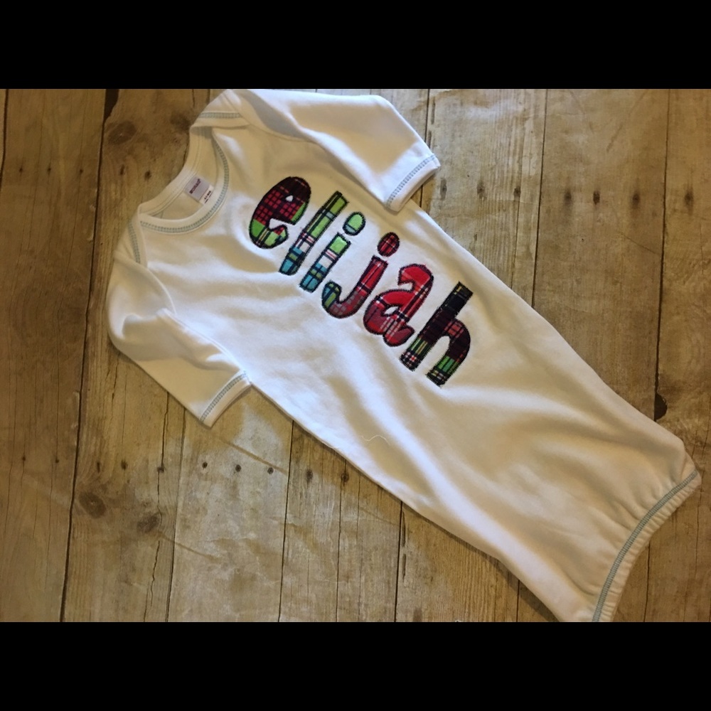 Personalized infant baby gown