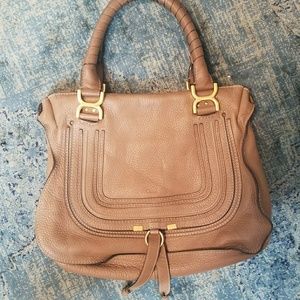 PRICE DROP!Chloe Calfskin Large Marcie Satchel Nut