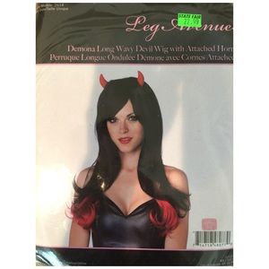 Black & Red Devil Wig & Tail included