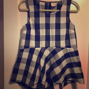 HD in Paris Anthropologie Gingham Peplum Tank