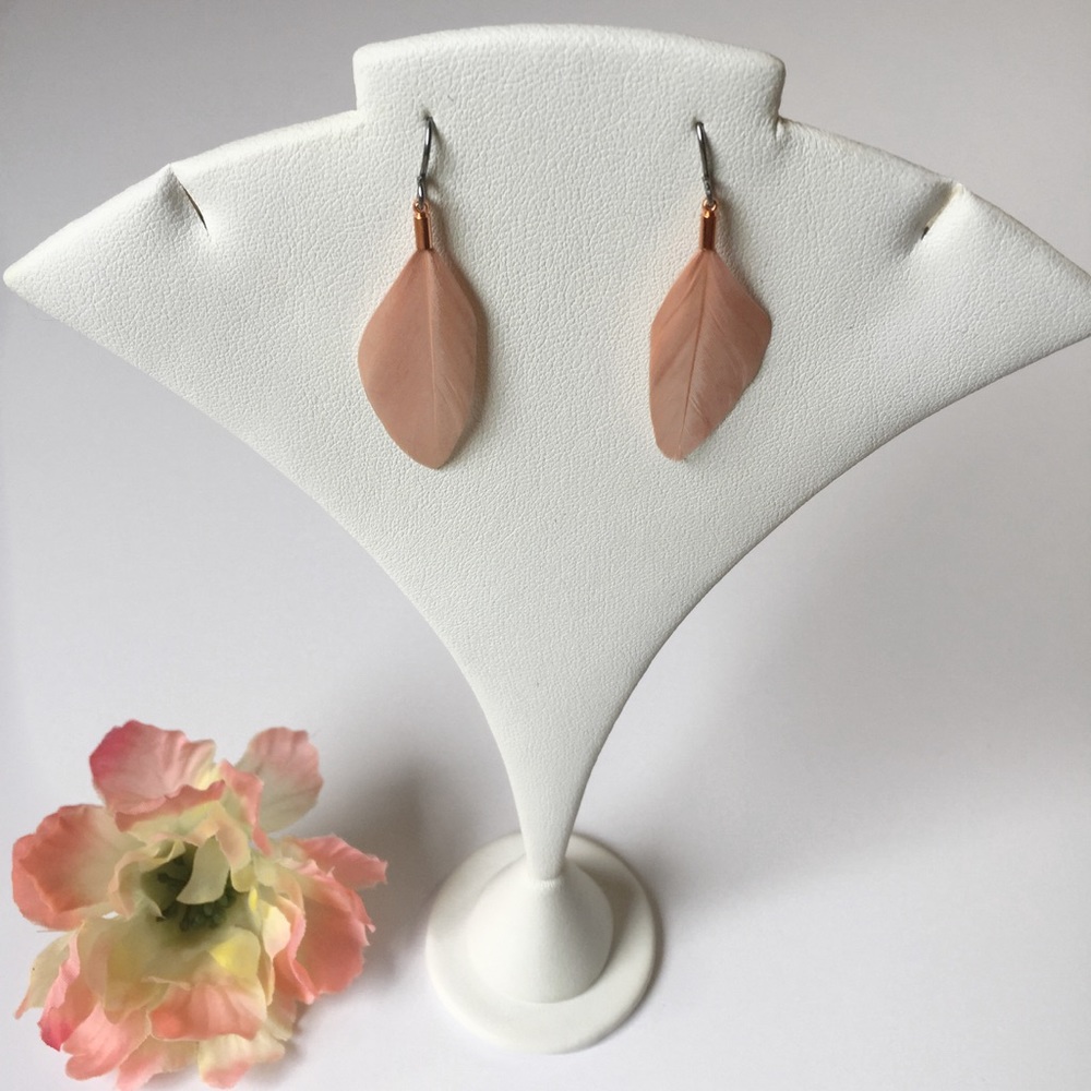 Pink Feather Earrings