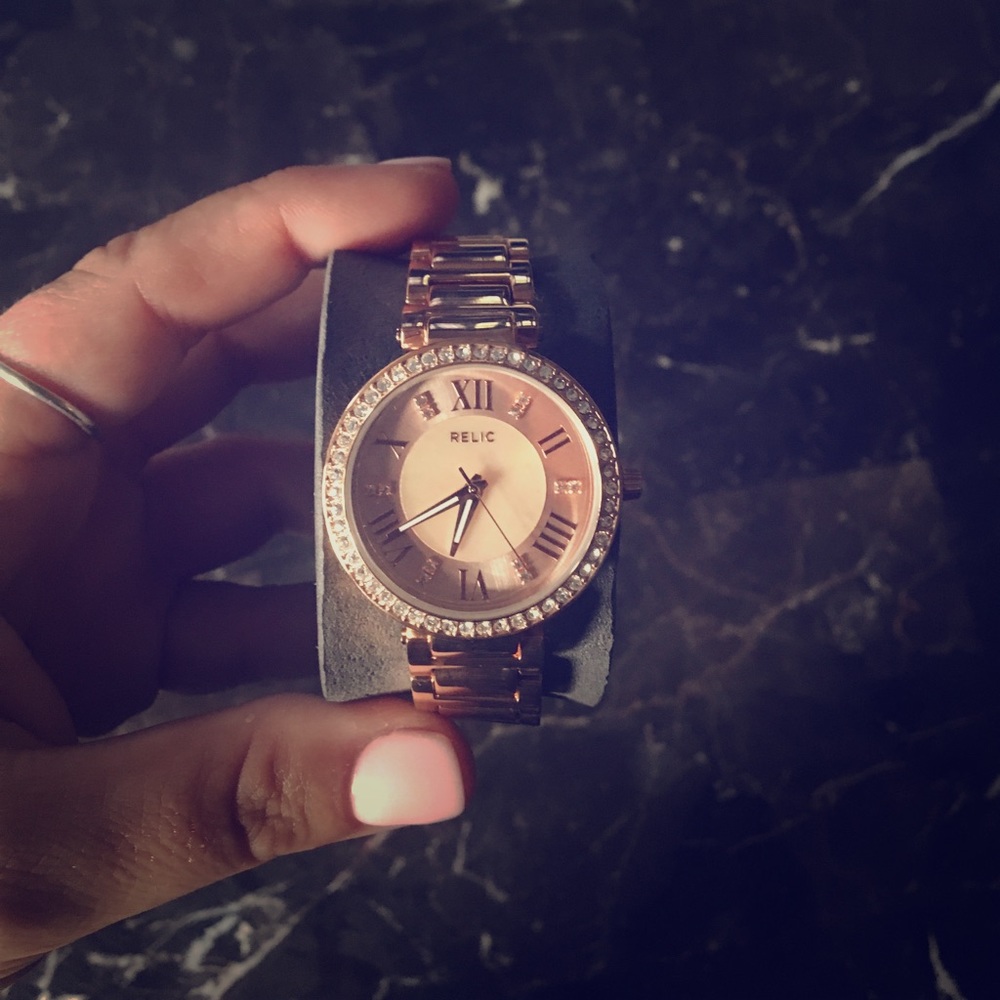 Rose gold relic watch