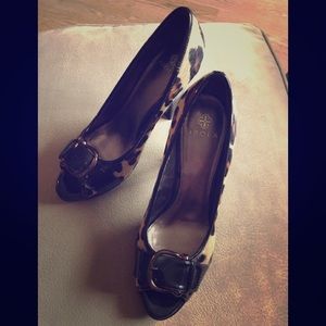 Isola animal fur print heels Isola animal fur print heels