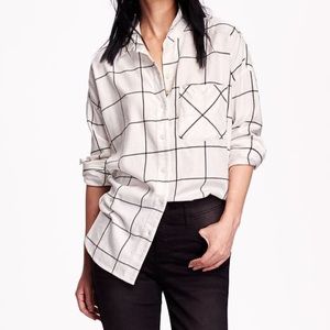 Old Navy | Black and White Window Pane Plaid Shirt