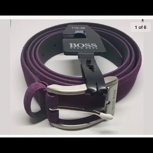 Hugo Boss Puurple Suede Belt 34 Waist